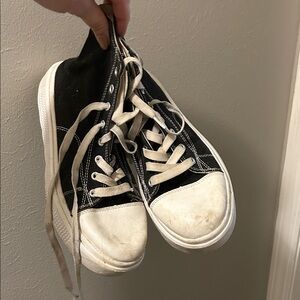 Black and White High-Top Sneakers